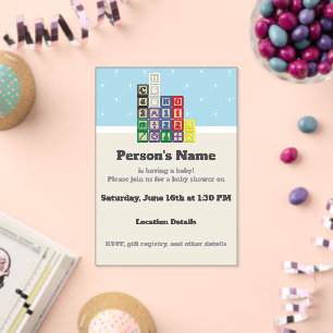 Toekomstige Chemicus Blokken Baby Shower Acryl Uitnodigingen