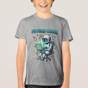 Toekomstige Coder – Cute Robot Codeerontwerp Tri-Blend Shirt