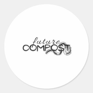 Toekomstige compost met worm (dark) Sticker