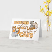 Toekomstige Crazy Cat Lady Funny Gezegde Design Kaart (Gele Bloem)