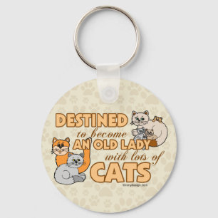 Toekomstige Crazy Cat Lady Funny Gezegde Sleutelhanger