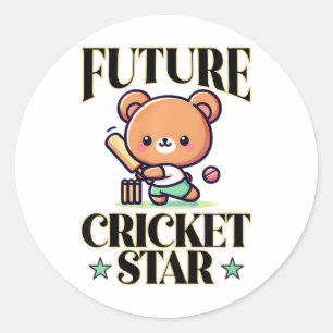 Toekomstige cricketster ronde sticker
