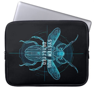 Toekomstige Cyber Bug Gedetecteerd IT Humor Laptop Sleeve