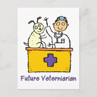 Toekomstige dierenarts - jongen briefkaart