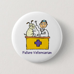 Toekomstige dierenarts - jongen ronde button 5,7 cm