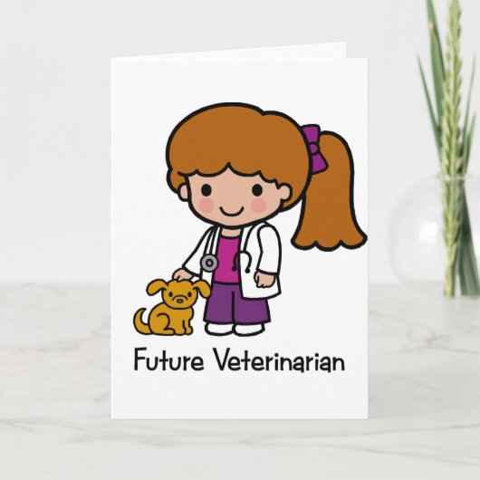 Toekomstige dierenarts - meisje kaart (Voorkant)