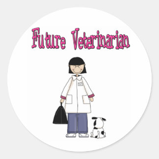 Toekomstige dierenarts (meisje) ronde sticker