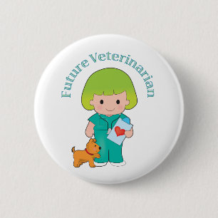 Toekomstige dierenarts ronde button 5,7 cm