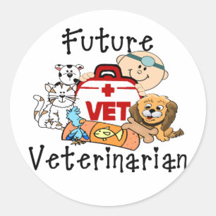 Toekomstige dierenarts ronde sticker