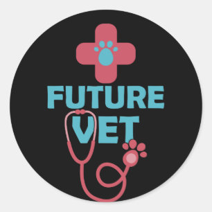 Toekomstige dierenarts van het Vet Cute Ronde Sticker