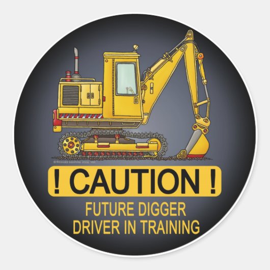 Toekomstige Digger Shovel Driver Kinder Sticker (Voorkant)