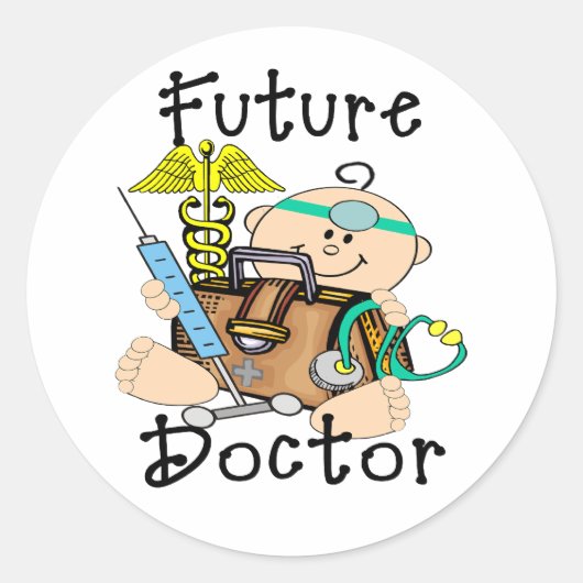Toekomstige dokter ronde sticker (Voorkant)