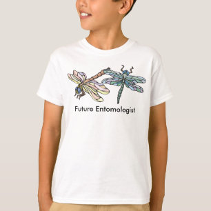 Toekomstige Entomologist Peach en Blue Dragonflies T-shirt
