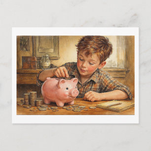 Toekomstige financier. Briefkaart