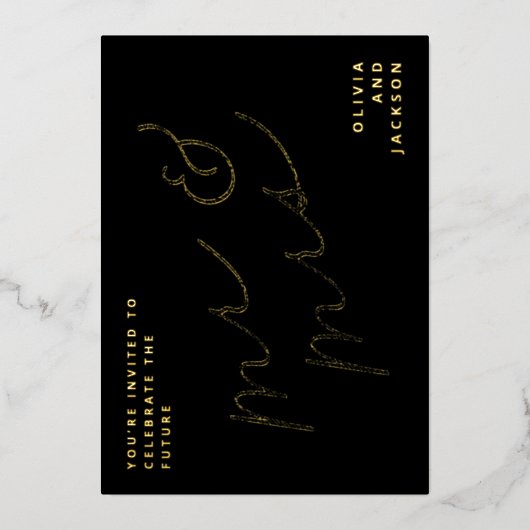 Toekomstige foto van Mr & Mrs. Folie Uitnodiging (Voorkant)