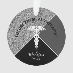 Toekomstige fysieke therapie Medische Silver Monog Ornament