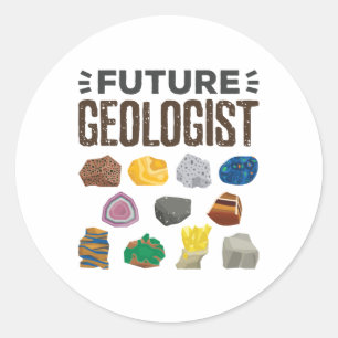 Toekomstige geoloog Rocks Pareltjes Ronde Sticker