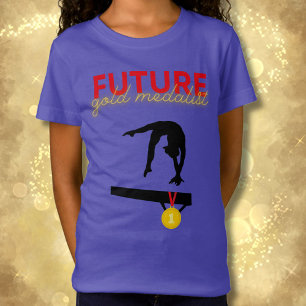 Toekomstige gouden meidengymnastiek t-shirt