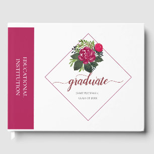 Toekomstige Graduatie Doctor Floral Trendy Script Gastenboek