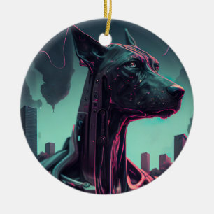 Toekomstige Great Dane De Robotische Gezel Worpen Keramisch Ornament