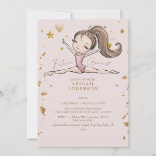 Toekomstige Gymnast Blush Baby shower Invitation Kaart