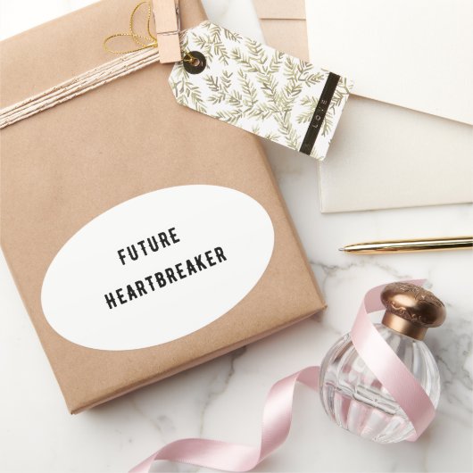 Toekomstige hartbreker ovale sticker (Geschenken)