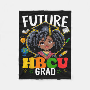 Toekomstige HBCU Afstudeerder Afro Kinder Zwarte G Fleece Deken