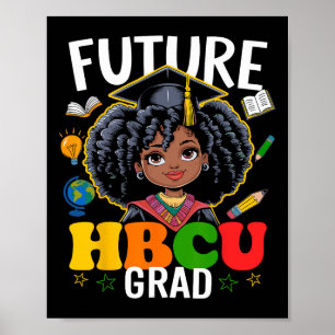 Toekomstige HBCU Afstudeerder Afro Kinder Zwarte G Poster
