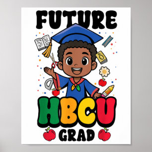 Toekomstige HBCU Afstudeerder Boy Black History Co Poster