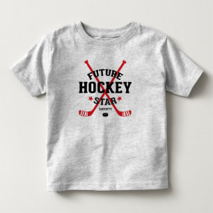 Toekomstige Hockey Ster Speler Rode Sticks Kinder Shirts