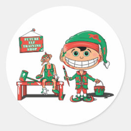 Toekomstige kerst elf in opleiding ronde sticker