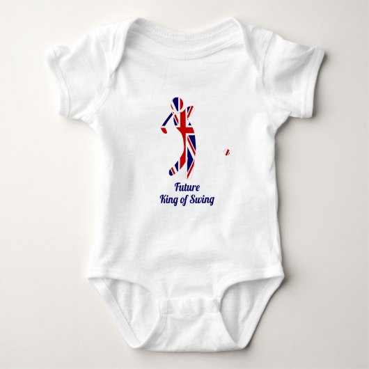 Toekomstige koning van Swing | Union Jack Flag Gol Romper (Voorkant)