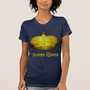 Toekomstige koningin met gouden kroonprins op tshi t-shirt