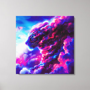 Toekomstige Kosmische Neon Luipaard Canvas Afdruk