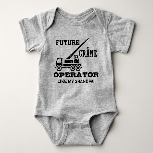 Toekomstige kraan-operator zoals mijn opa romper (Voorkant)