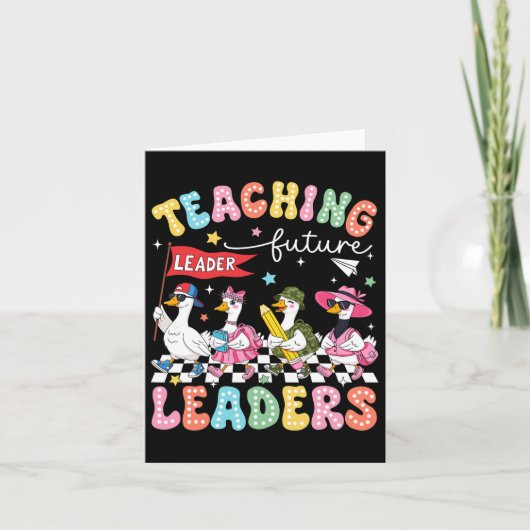 Toekomstige leiders leren Gekke ganzenleraar terug Kaart (Voorkant)