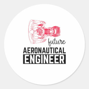 Toekomstige luchtvaarttechnicus ronde sticker