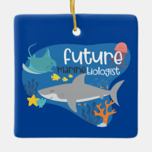 Toekomstige mariene bioloog keramisch ornament