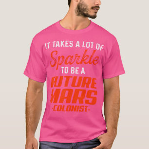 Toekomstige Mars-kolonist trots op grappige astron T-shirt