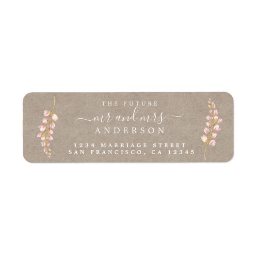 Toekomstige Meneer Mevrouw Rustieke Bloemige Trouw Etiket (Voorkant)