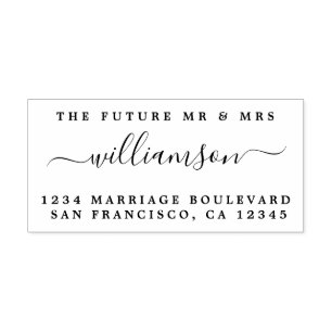 Toekomstige meneer mevrouw script rubberstempel