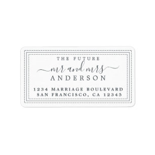 Toekomstige meneer mevrouw zwart wit trouwdag reto etiket