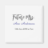 Toekomstige mevrouw achternaam bruid worden paars magneet (Voorkant)