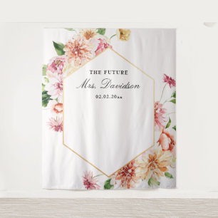 Toekomstige Mevrouw Blush Bloemstuk Bruidsfeest Ac Wandkleed