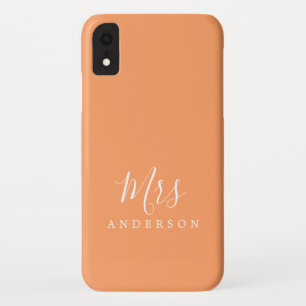 Toekomstige Mevrouw Bruid met Chic Oranje Schrift iPhone XR Hoesje