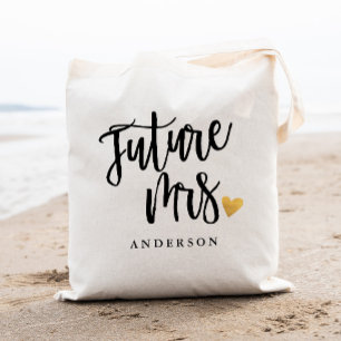 Toekomstige mevrouw calligrafie tote bag