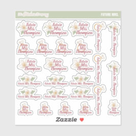 Toekomstige mevrouw Custom Name Labels | Bruid to 