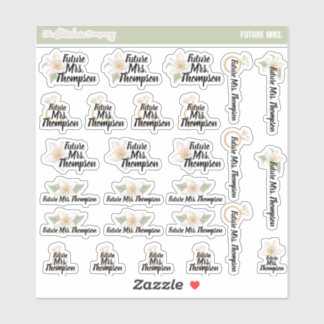 Toekomstige mevrouw Custom Name Labels | Bruid to 