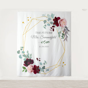 Toekomstige Mevrouw Florale Eucalyptus Fotocabine  Wandkleed