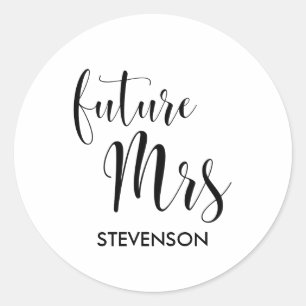 Toekomstige mevrouw gepersonaliseerd ronde sticker